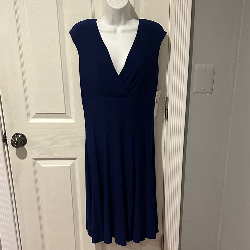 Lauren Ralph Lauren Deep Blue Midi Dress